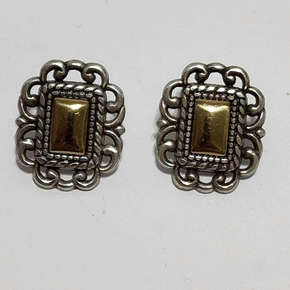 BRIGHTON large mixed metals stud post earrings